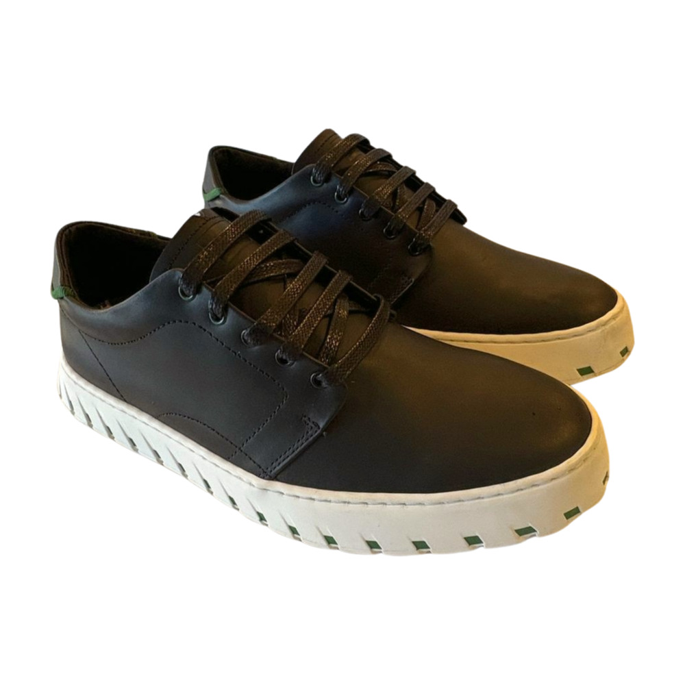 Iambic Model T Low-Top Sneakers - Black Leather - Women's Size 9.5